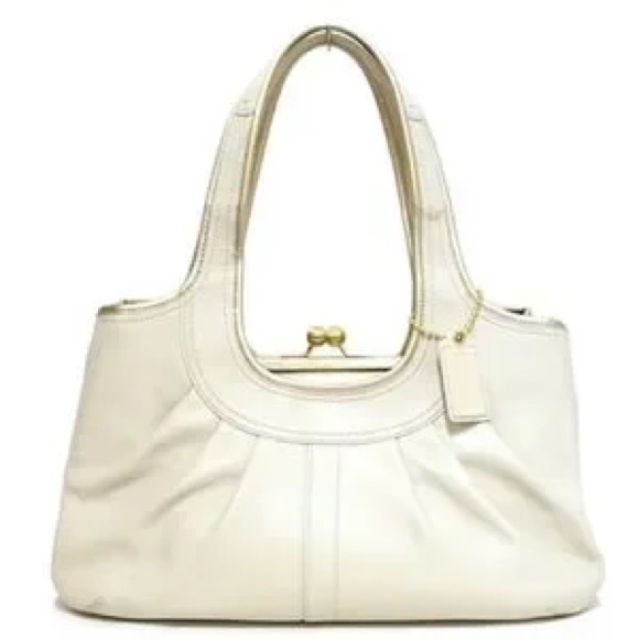 Coach Handbags - Vintage Coach Ergo chalk white kiss-lock hobo GVC #12248
